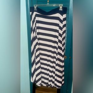 Striped blue and white maxi skirt